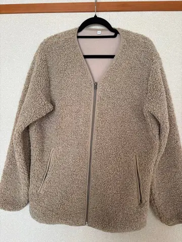 UNIQLO XL 보아 소재 집업 자켓 베이지