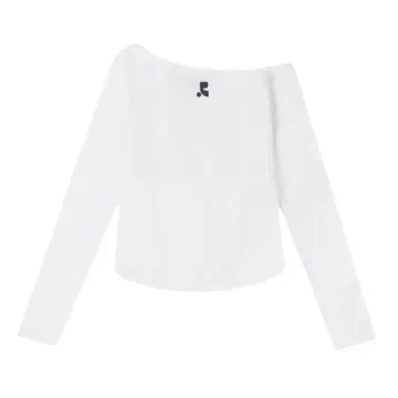 Rest&Recreation 원숄더 롱T 싱글 로고 화이트
