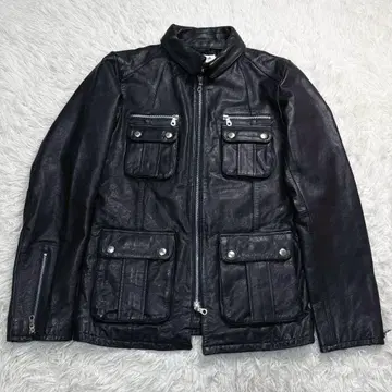 vanquish 라이더스 가죽 자켓 L 소가죽 다크 네이비 카우