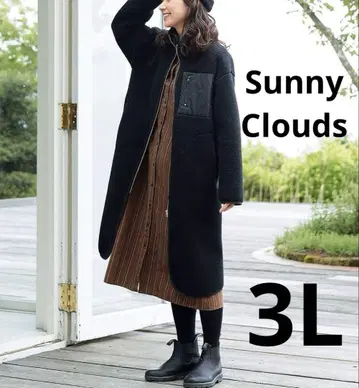 3L [써니클라우드] 칠흑의 보아 코트 빅 사이즈 블랙 보아 코트