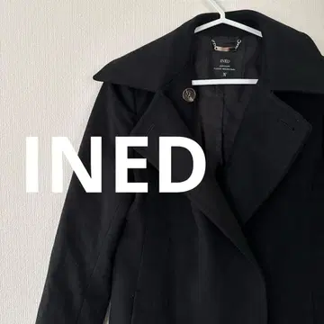 INED 블랙 더블 브레스트 코트 사이즈 7