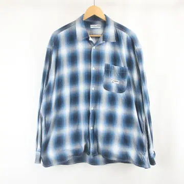 새상품급 CAHLUMN 레이온 스트레치 섀도우 체크 와이드 셔츠 L