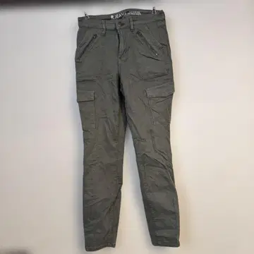 R JEANS 카키 하이라이즈 카고 스키니 팬츠 미니 S 캐주얼