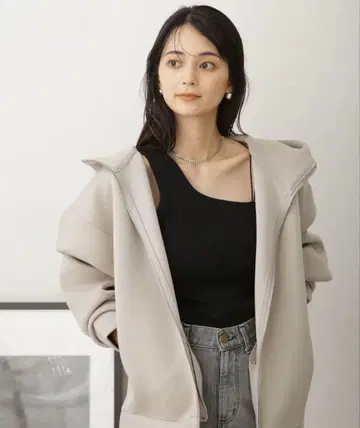 나노 유니버스 베이지 후드 부착 후드티