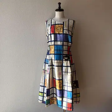 kate spade 컬러풀 체크 슬리브리스 원피스 size 6