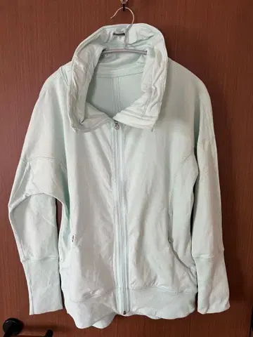 룰루레몬 풀 집업 후드티 민트 그린