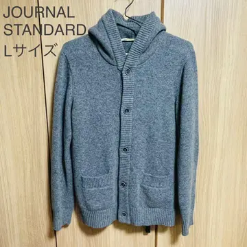 저널 스탠다드 그레이 후드 부착 니트 가디건 L 사이즈