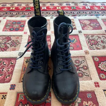 레어 닥터마틴 파스칼 8홀 부츠 주름 가죽 네이비 UK6