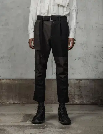 DUELLUM 패치 슬림 크롭 팬츠 듀에람 비리디안