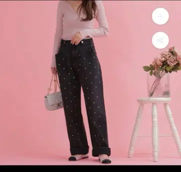 메종 마블 비쥬 데님 블랙 와이드 팬츠