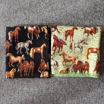 빈티지 말 패턴 반다나 2개 세트