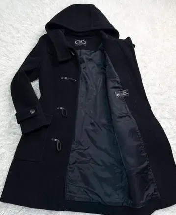 23구 다크 네이비 더플 코트 후드 부착 헤링본 사이즈 36