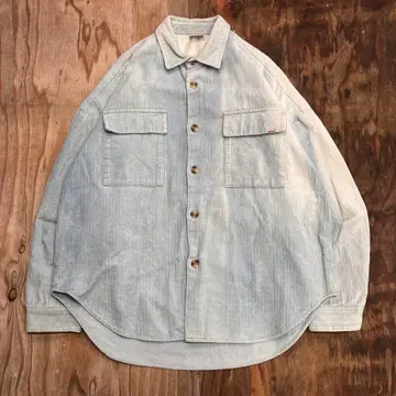 90s BIG MAC 코듀로이 셔츠 굵은 폭 선 페이드 vintage