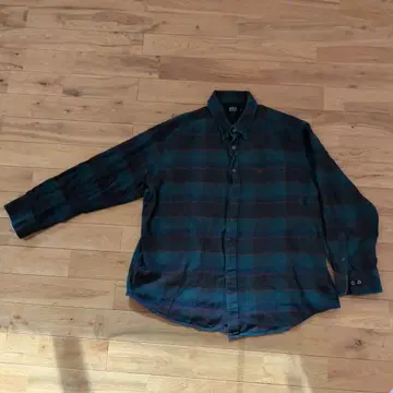 POLO 체크 무늬 긴팔 셔츠 5L