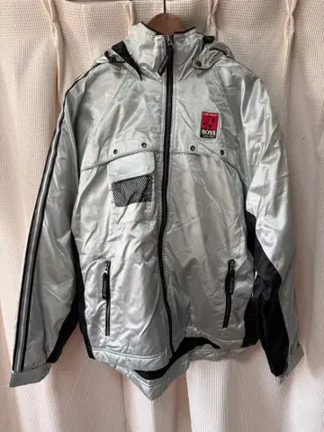 BOSS COFFEE 후드 부착 실버 자켓