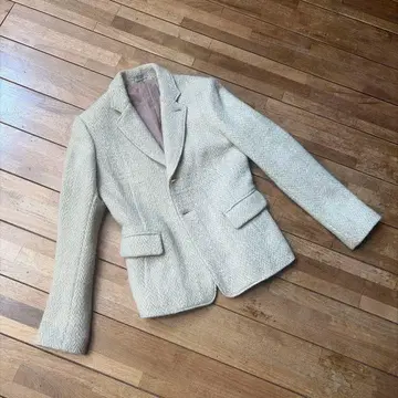 [ 45R ] 울 헤링본 테일러드 자켓 프리 사이즈 베이지 계열