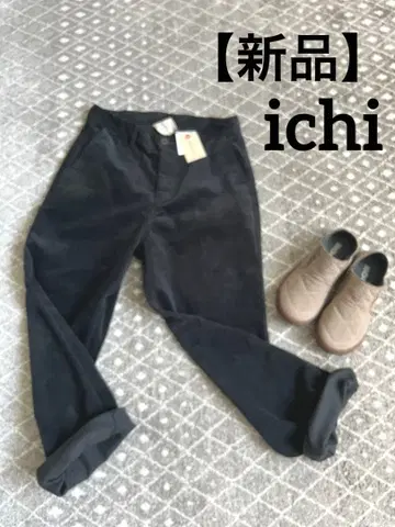 [ 새상품 ] ICHI 블랙 코듀로이 와이드 팬츠
