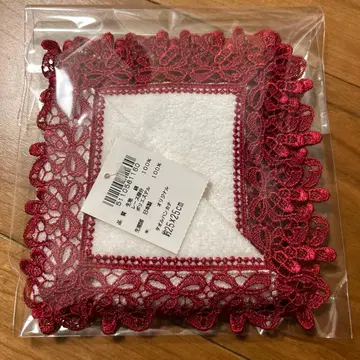 [ 새상품 ] 긴자와 레이스 빨간색 신발 타월 손수건