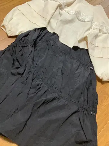 [ 확인 이미지 ] 드로스트 스커트 나일론 롱 스커트 플레어 롱 스커트