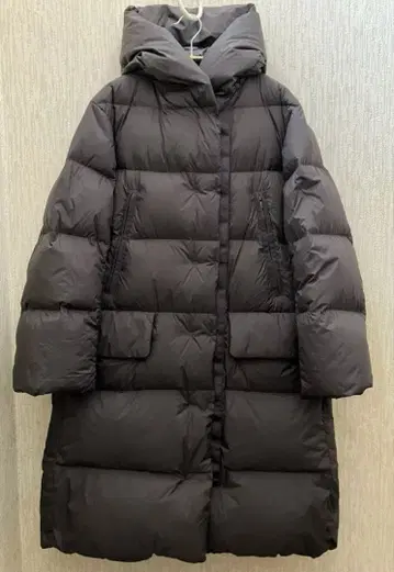 유니클로 +J 질 샌더 다운 롱 코트 다크 그레이 M