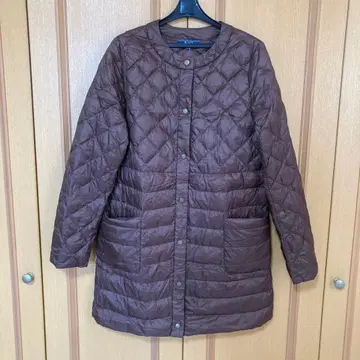 JUNKO SHIMADA 브라운 퀼팅 다운 코트 경량