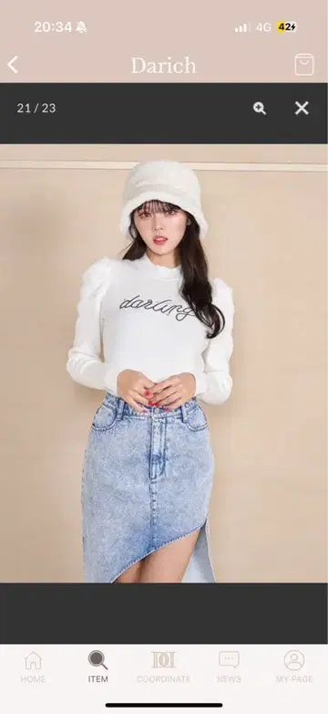 다리치 darling 비쥬 니트탑 WHT