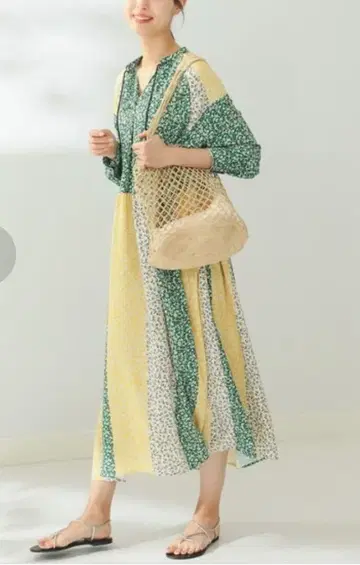 [택 포함 새상품] 비밍 바이 빔즈 패널 프린트 원피스