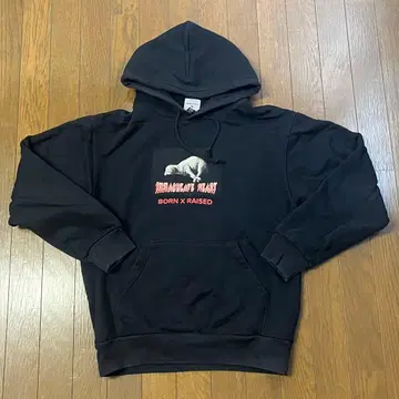 BORN X RAISED 후드티 M 사이즈 블랙 블랙