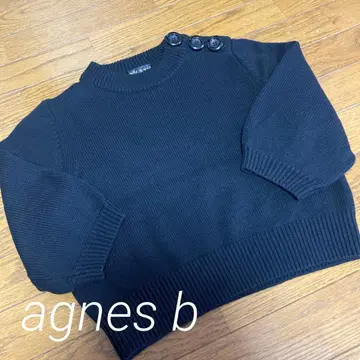 agnes b. 7부 소매 니트 블랙