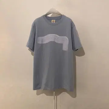 [ 카와 vintage ] 곡선 Tee 물결 LINE (블루 M 사이즈)