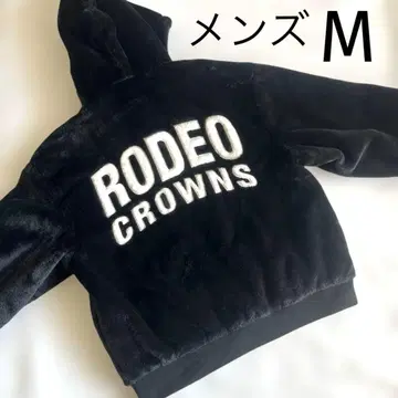 로데오 크라운 아우터 남성용 M 인조 모피 블루종 블랙 로데오