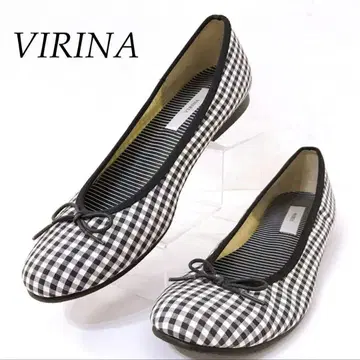 컨디션 최상 virina  깅엄 체크 발레 슈즈 23.5cm
