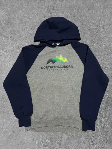 Russell 러셀 투톤 후드티 네이비 그레이 M 속기모