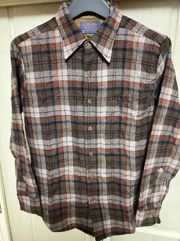 70s Pendleton 울 체크 셔츠 M