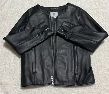 나노 유니버스 블랙 램 가죽 가죽 자켓 사이즈 36 더블 지퍼