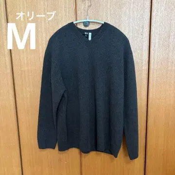 UNIQLO: C 캐시미어 릴랙스 V넥 스웨터 M 올리브