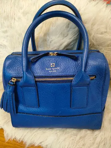 [ kate spade ] 천연 가죽 핸드백 블루 수납 가방 포함