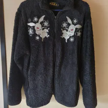 치키리야 자수 블랙 플리스 자켓 블랙 L
