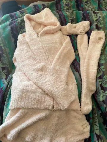 핑크 플리스 룸웨어 세트