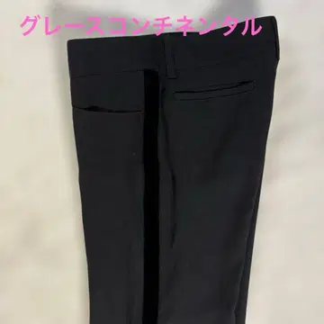 그레이스 콘티넨탈 블랙 팬츠 벨로아 라인 슬랙스 스트레이트 36 사이즈