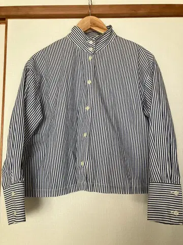 SETTO OKKAKE SHIRT 네이비 스트라이프