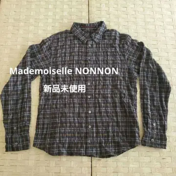 [ 미사용품 ] Mademoiselle NONNON 체크 무늬 긴팔 셔츠