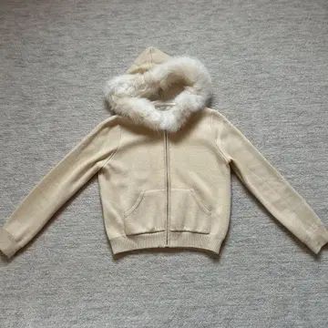 Rewde 니트 퍼 후드티 베이지