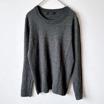 컴시즘 니트 스웨터 절개 M 그레이 상의 모 30% 혼방