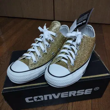 택 포함 새상품 CONVERSE 골드 글리터 스니커즈