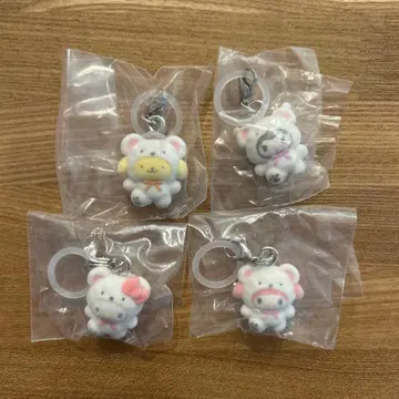 산리오 캐릭터즈 메지루시 액세서리 복슬복슬 스노우 4점 세트