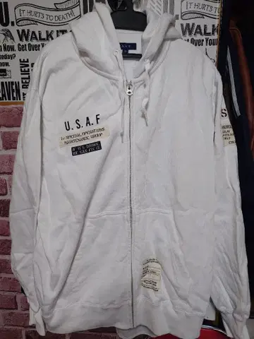 아비렉스 U.S.A.F. 화이트 집업 후드티