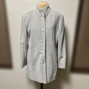 헤링본 무늬 롱 코트