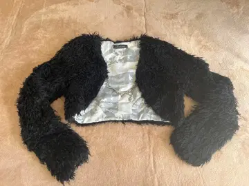 Hysterics 블랙 퍼 가디건