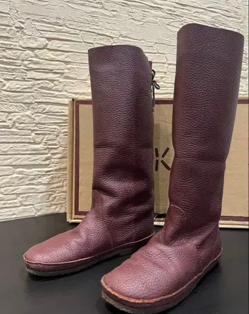 [ 가격 인하 ] KOOS 코스 롱 부츠 레이스업 37 체스트 너트